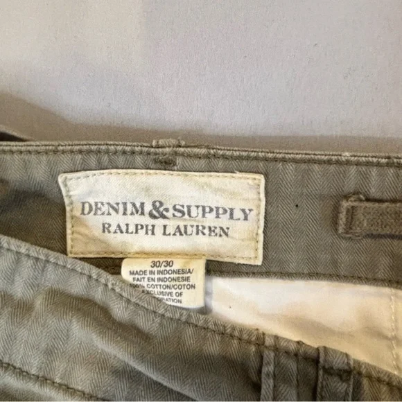 Ralph Lauren Denim & Supply Military Cargo Pants Paint Splatter Mens 30x30 Green